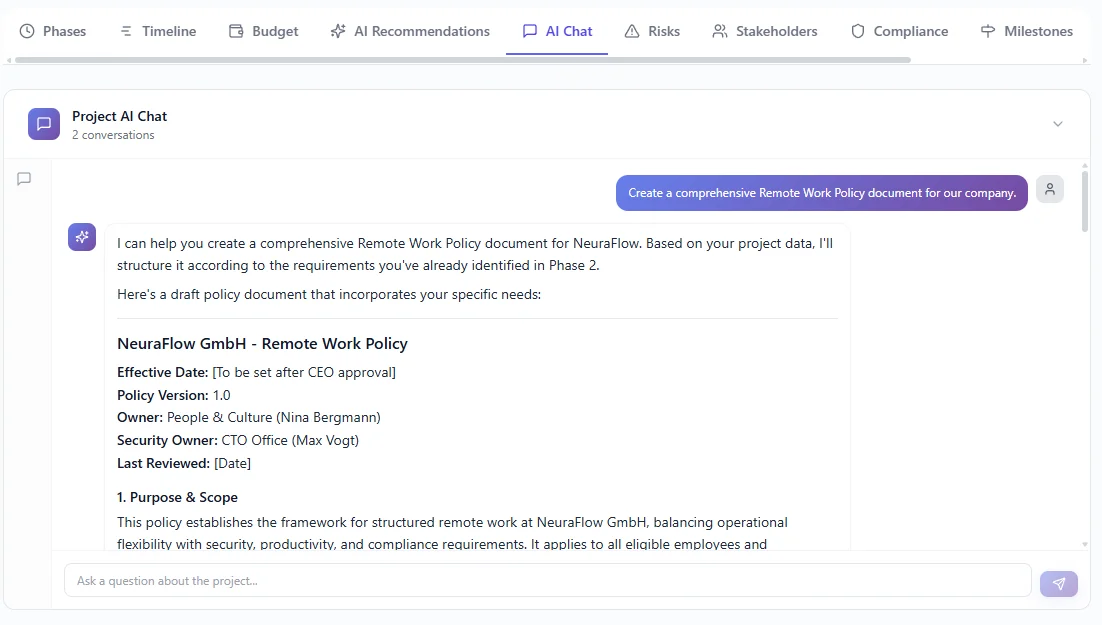 KI-Assistent im Projekt